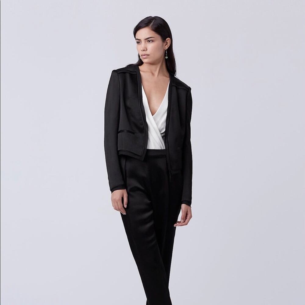 Diane Von Furstenberg Larra Satin Jacket Sz 4